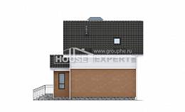 070-001-Л Проект двухэтажного дома мансардой, скромный домик из арболита, Омск