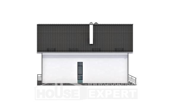 170-006-П Проект двухэтажного дома с мансардным этажом, бюджетный дом из керамзитобетонных блоков, Омск