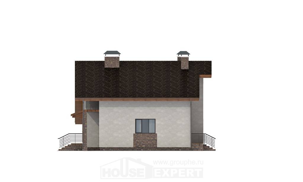 180-008-Л Проект двухэтажного дома с мансардным этажом, гараж, классический домик из блока, Омск