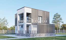 150-017-П Проект двухэтажного дома, небольшой домик из теплоблока, Омск