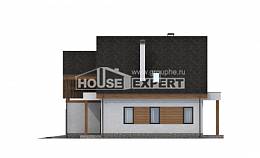 120-005-П Проект двухэтажного дома мансардой, гараж, компактный дом из теплоблока, Омск