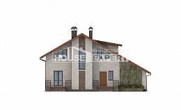 180-008-Л Проект двухэтажного дома с мансардой, гараж, уютный коттедж из бризолита, Омск