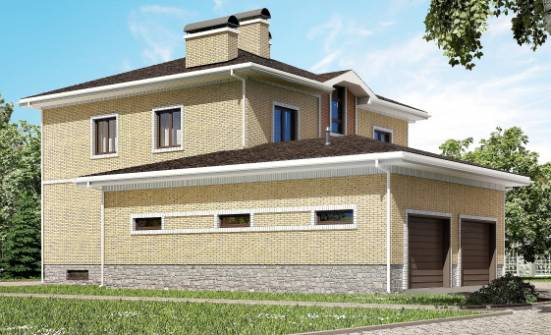 350-002-Л Проект трехэтажного дома, гараж, огромный коттедж из кирпича, Омск