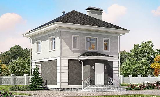 090-003-П Проект двухэтажного дома, современный коттедж из бризолита, Омск