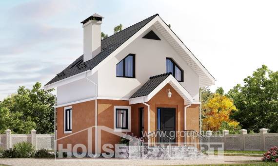 070-001-Л Проект двухэтажного дома с мансардным этажом, уютный дом из керамзитобетонных блоков, Омск