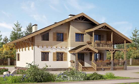 260-001-Л Проект двухэтажного дома с мансардой, просторный загородный дом из кирпича, Омск