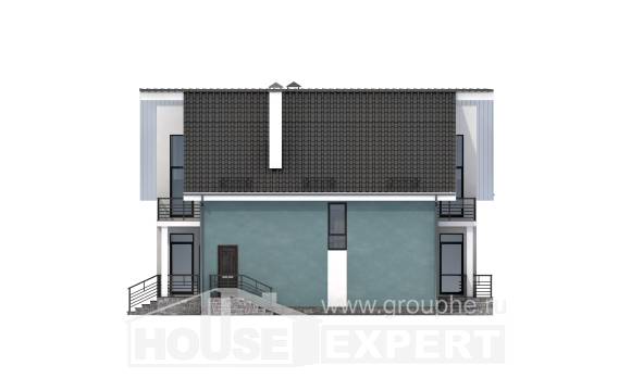170-006-П Проект двухэтажного дома с мансардой, бюджетный домик из арболита, Омск