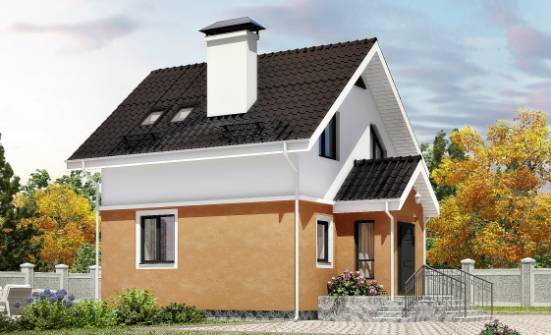 070-001-Л Проект двухэтажного дома мансардой, дешевый коттедж из газосиликатных блоков, Омск