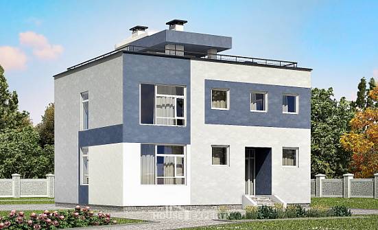 180-005-П Проект двухэтажного дома, просторный домик из поризованных блоков, Омск