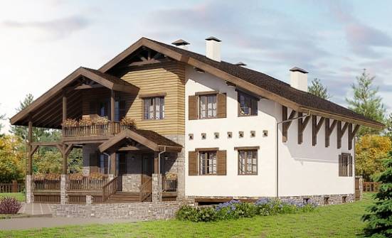 400-004-П Проект трехэтажного дома с мансардой и гаражом, просторный домик из кирпича, Омск